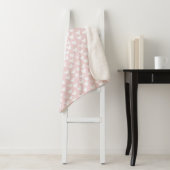 Girly Pink White Hearts Sherpa Deken (In situ)