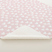 Girly Pink White Hearts Sherpa Deken (3/4)
