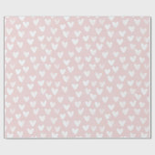 Girly Pink White Hearts Verjaardag Cadeaupapier (Vlak)