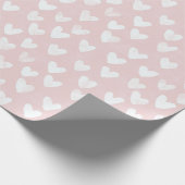 Girly Pink White Hearts Verjaardag Cadeaupapier (Hoek)