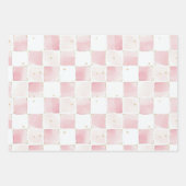 Girly Pink White Hearts Verjaardag Inpakpapier Vel (Voorkant 2)