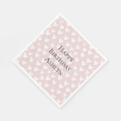 Girly Pink White Hearts Verjaardag Servet (Hoek)