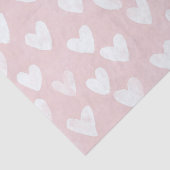 Girly Pink White Hearts Verjaardag Tissuepapier (Detail)
