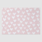Girly Pink White Hearts Verjaardag Tissuepapier (Voorkant)
