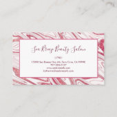 Girly Pink White Marble Glitter Elegant Monogram Visitekaartje (Achterkant)