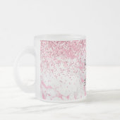 Girly Pink White Marble Glitter Sparkle Matglas Koffiemok (Links)