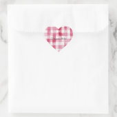Girly Pink White Plaid Stripes Hart Sticker (Tas)