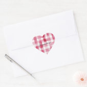 Girly Pink White Plaid Stripes Hart Sticker (Envelop)