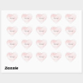 Girly Pink White Waterverf Animal Zebra Print Hart Sticker (Vel)