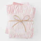 Girly Pink White Waterverf Animal Zebra Print Inpakpapier Vel (In situ)