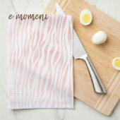 Girly Pink White Waterverf Animal Zebra Print Theedoek (Quarter Fold)