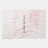 Girly Pink White Waterverf Animal Zebra Print Theedoek (Horizontaal)