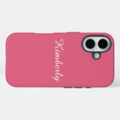 Girly Pink with Name  Case-Mate iPhone Case (Achterkant (horizontaal))