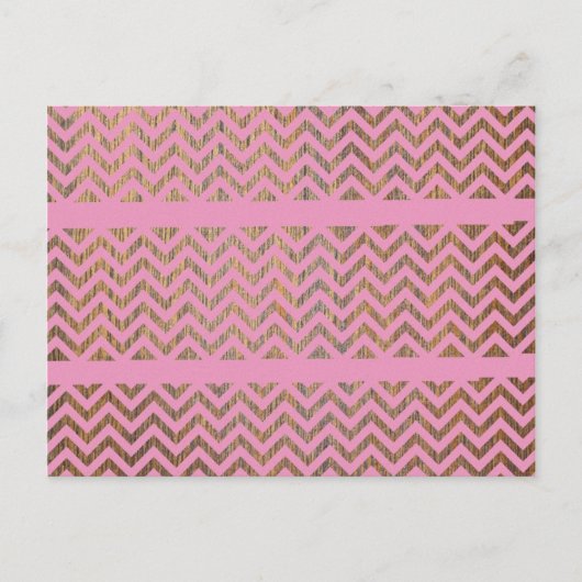 Girly Pink Wood Chevron Zigzag Andes Pattern Briefkaart (Voorkant)