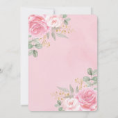 Girly Pink Woodland Floral Wild One Birthday Kaart (Achterkant)