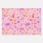 Girly Pink Wrapping Paper Flat Sheet Set 3 (Voorkant)