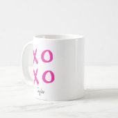 Girly Pink Xoxo Aangepaste Valentijnse zorg Koffiemok (Voorkant links)