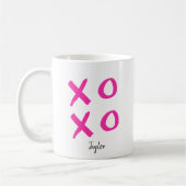 Girly Pink Xoxo Aangepaste Valentijnse zorg Koffiemok (Links)