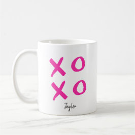 Girly Pink Xoxo Aangepaste Valentijnse zorg Koffiemok