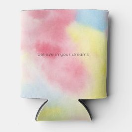 Girly Pink Yellow Blue Tie Dye Blikjeskoeler