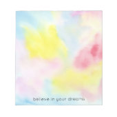 Girly Pink Yellow Blue Tie Dye Notitieblok (Voorkant)