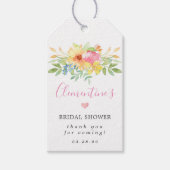 Girly Pink Yellow Floral Vrijgezellenfeest dank u Cadeaulabel (Voorkant)