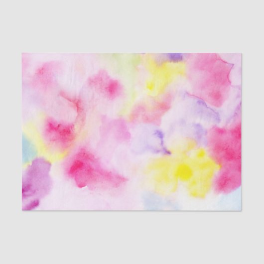 Girly Pink Yellow Paars Tie Dye Tissuepapier (Voorkant)