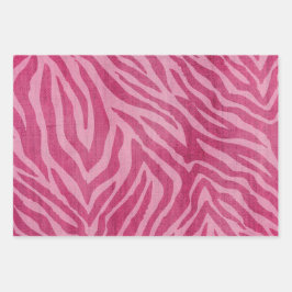 Girly Pink Zebra Animal Print Inpakpapier Vel