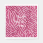 Girly Pink Zebra Animal Print Servet (Voorkant)