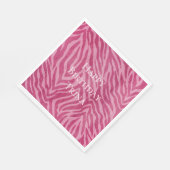 Girly Pink Zebra Animal Print Servet (Hoek)