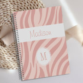 Girly Pink Zebra Animal Print Trendy Monogram Planner