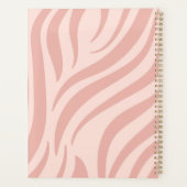 Girly Pink Zebra Animal Print Trendy Monogram Planner (Achterkant)