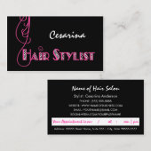Girly Pink Zebra Hair Stylist Afspraakherinnering Afsprakenkaartje (Voorkant / Achterkant)