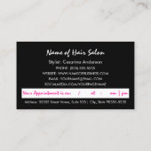 Girly Pink Zebra Hair Stylist Afspraakherinnering Afsprakenkaartje (Achterkant)