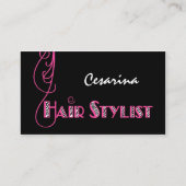 Girly Pink Zebra Hair Stylist Afspraakherinnering Afsprakenkaartje (Voorkant)