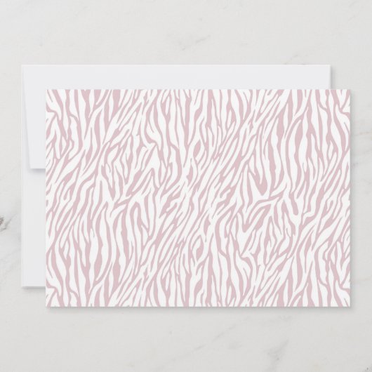 Girly Pink Zebra Print Kaart (Achterkant)