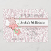 Girly Pink Zebra Print Kaart (Voorkant / Achterkant)