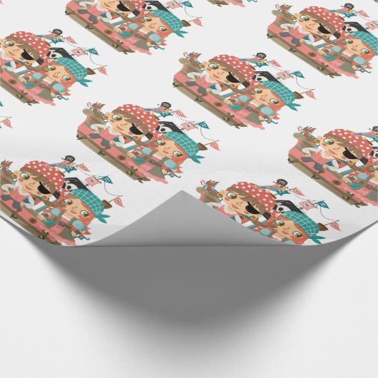 Girly Pirates Cadeaupapier (Hoek)