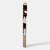 Girly Polka Dots and Burlap Pattern met Monogram Case-Mate iPhone Case (Achterkant / Rechts)