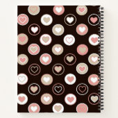 Girly Polka Dots and Burlap Pattern met Monogram Notitieboek (Achterkant)