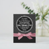 Girly Polka Dots Sweet 16 roze lint Kaart (Staand voorkant)