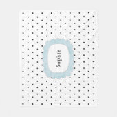 Girly Polka Dots Zwart & Wit Gepersonaliseerd Fleece Deken (Voorkant)