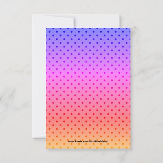 Girly Polkadot Emoji Verjaardag Uitnodiging (Achterkant)