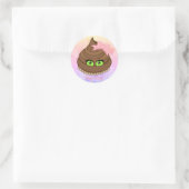 Girly Poop Emoji Ronde Sticker (Tas)