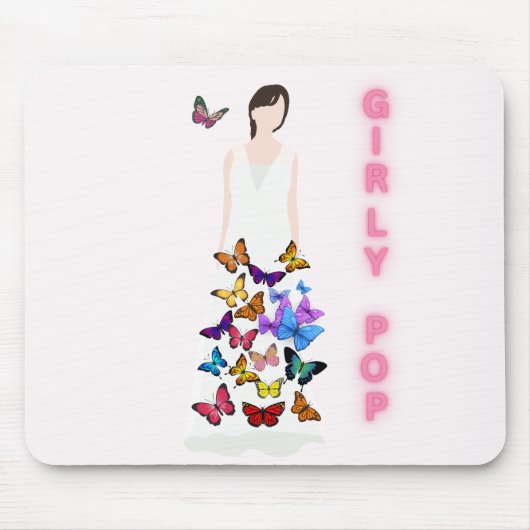 Girly pop butterfly mouse pads muismat (Voorkant)