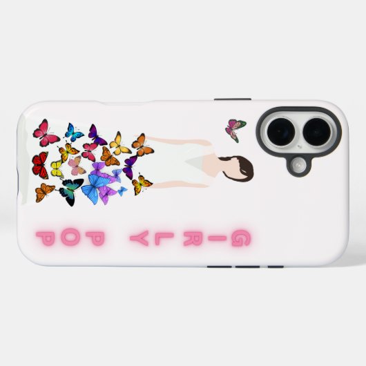 Girly pop butterfly phone case (Achterkant (horizontaal))