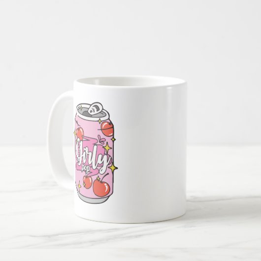 Girly pop cherry can koffiemok (Voorkant links)