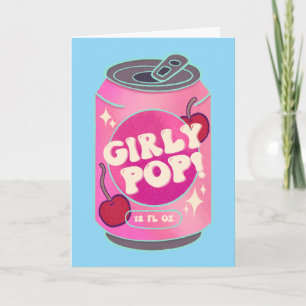 Girly Pop Cherry Soda Blikje   Retro Y2K Roze Kaart