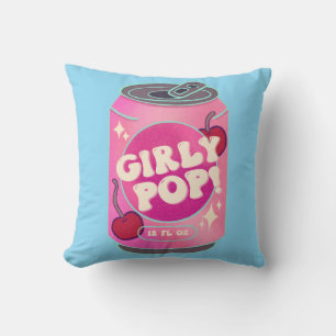Girly Pop Cherry Sodawaterblik Retro Y2K Roze Kussen