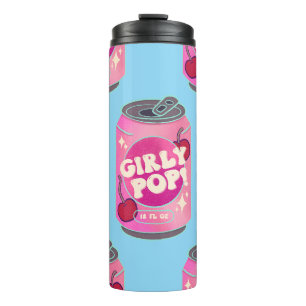 Girly Pop Cherry Sodawaterblik Retro Y2K Roze Thermosbeker